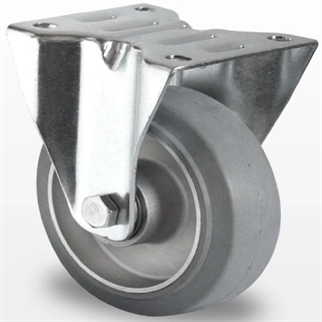 Industri hjul og transport hjul  med Elastisk gummi , aluminium fælg med Fast gaffel