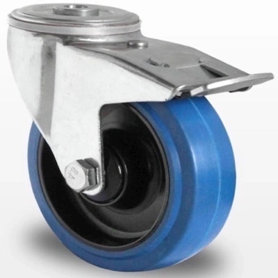 Industri hjul og transport hjul  med Elastisk gummi  med Centerhul og bremse