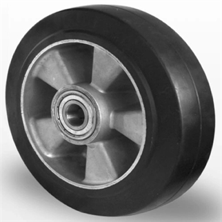 Industri hjul og transport hjul  med Elastisk sort gummi , aluminium fælg, Løst 