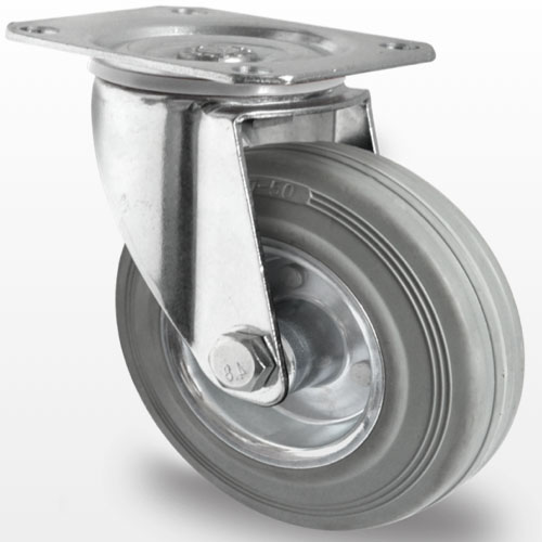 Industri hjul og transport hjul  med PAH gummi , stål fælg med Dreje gaffel