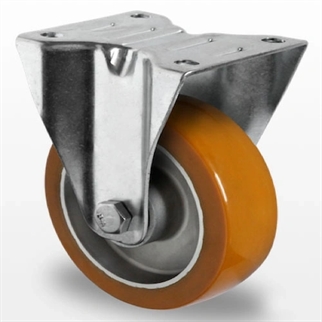 Industri hjul og transport hjul  med Polyurethan , aluminium fælg med Fast gaffel