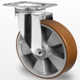 Industri hjul og transport hjul  med Polyurethan sværlast , aluminium fælg med Dreje gaffel