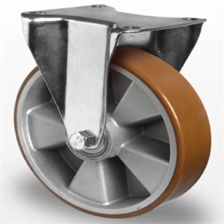 Industri hjul og transport hjul  med Polyurethan sværlast , aluminium fælg med Fast gaffel