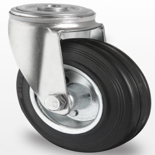 Industri hjul og transport hjul  med REACH godkendt gummi , stål fælg med Centerhul
