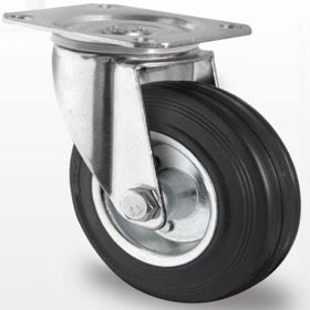 Industri hjul og transport hjul  med REACH godkendt gummi , stål fælg med Dreje gaffel