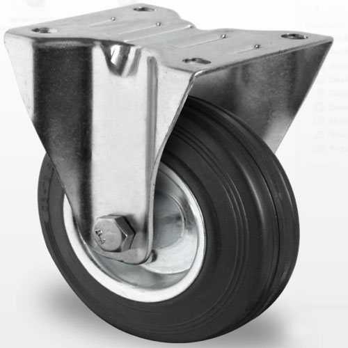 Industri hjul og transport hjul  med REACH godkendt gummi , stål fælg med Fast gaffel